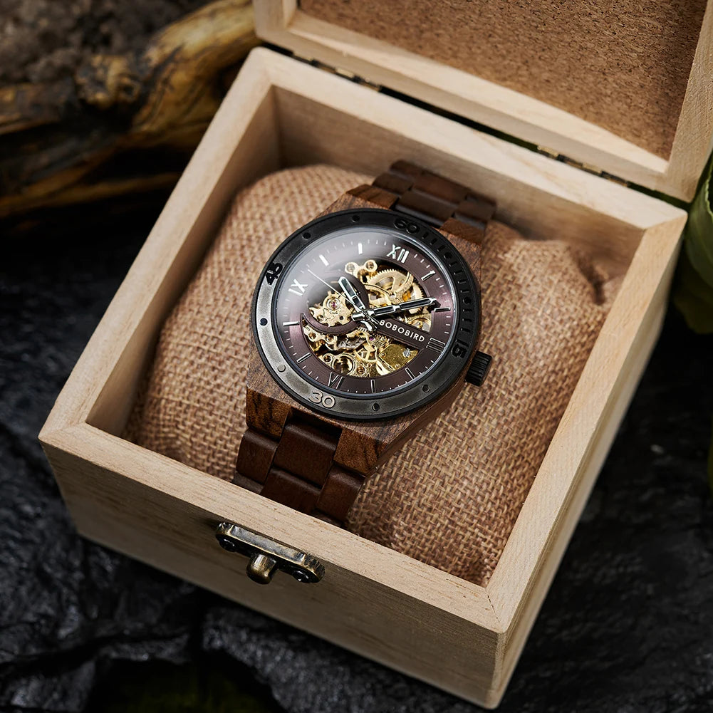Luxury Wooden Mechanical Watch