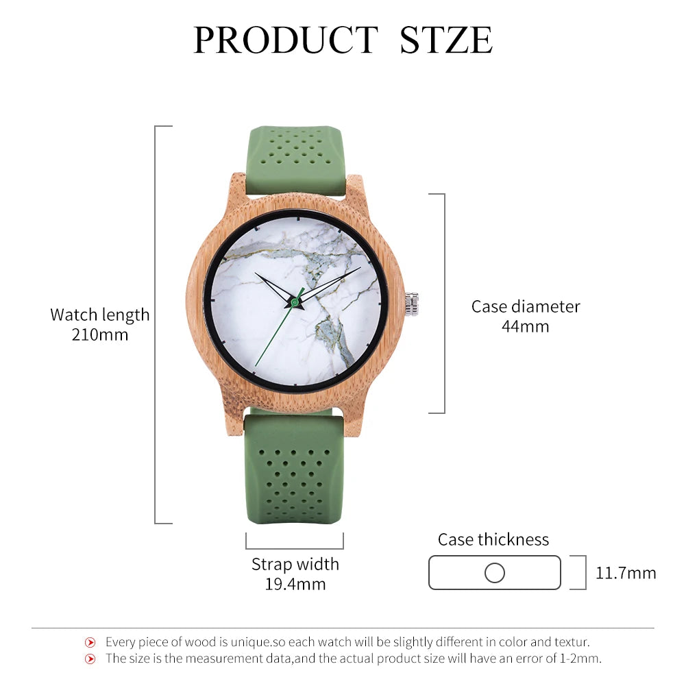 Casual Wooden Watch with Leather Strap