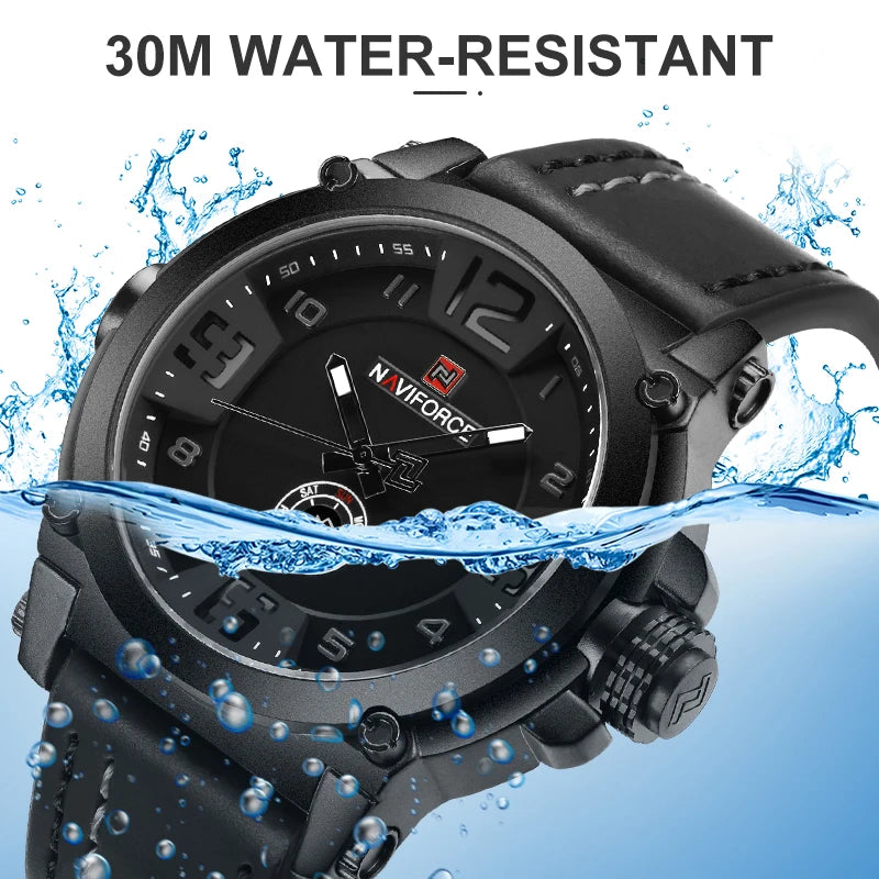 Top Luxury Leather Strap Sports Watch