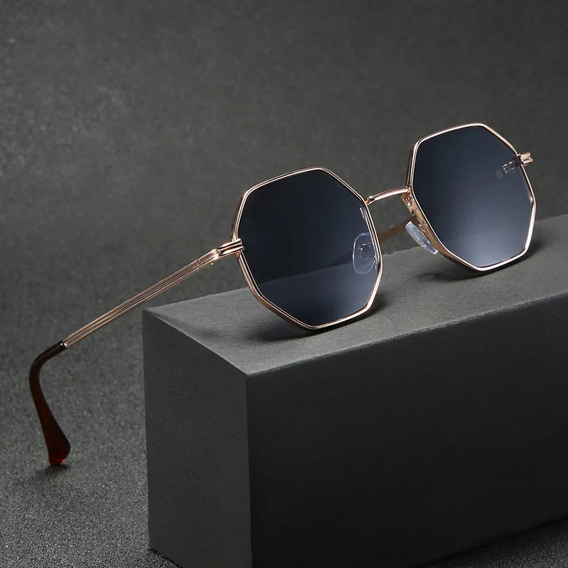 Vintage Octagon Metal Sunglasses