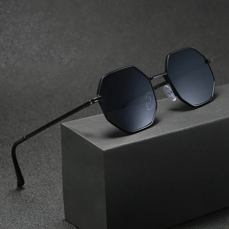 Vintage Octagon Metal Sunglasses
