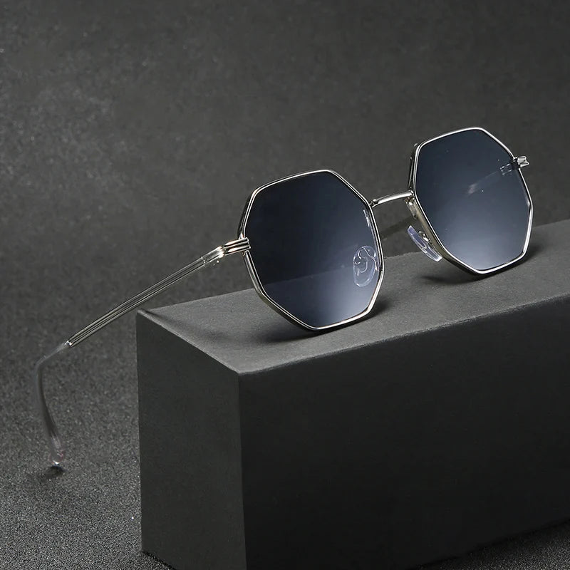 Vintage Octagon Metal Sunglasses