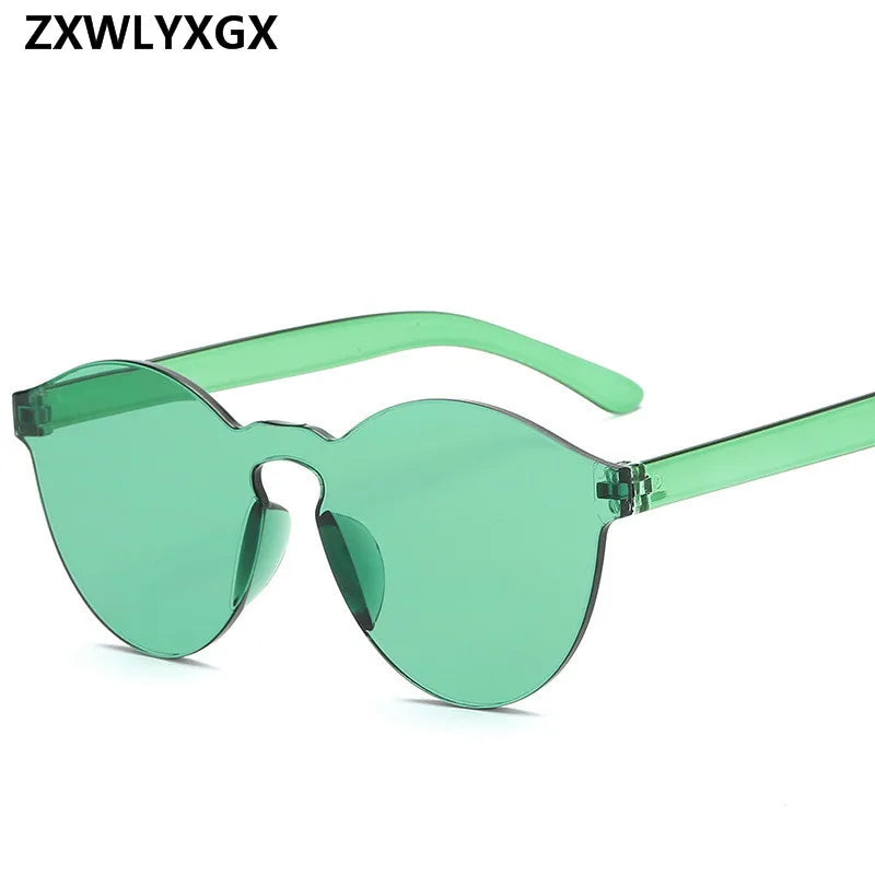 Rimless Vintage Round Mirror Sunglasses
