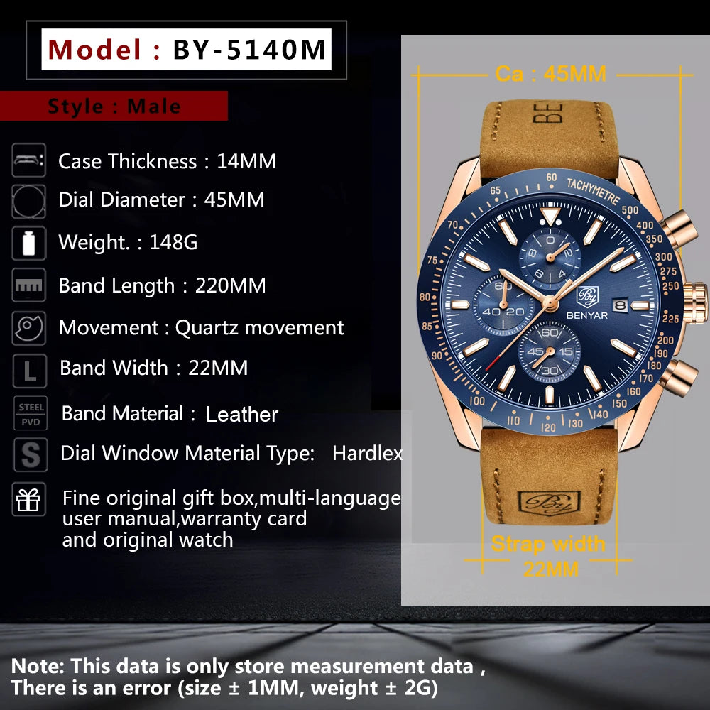 Luxury Chronograph Watch with Silicone Strap