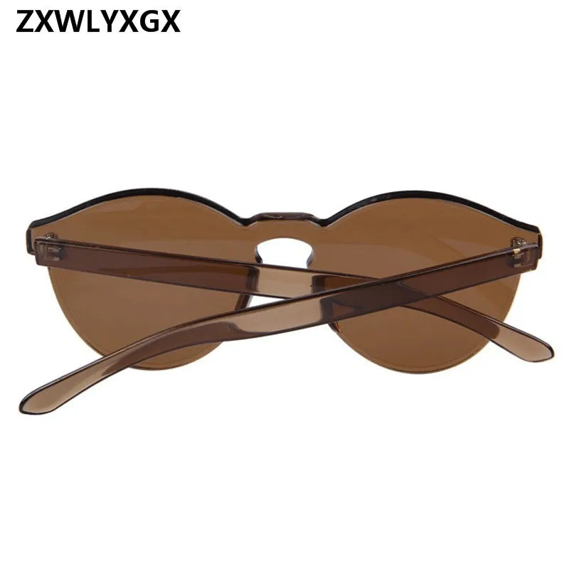Rimless Vintage Round Mirror Sunglasses