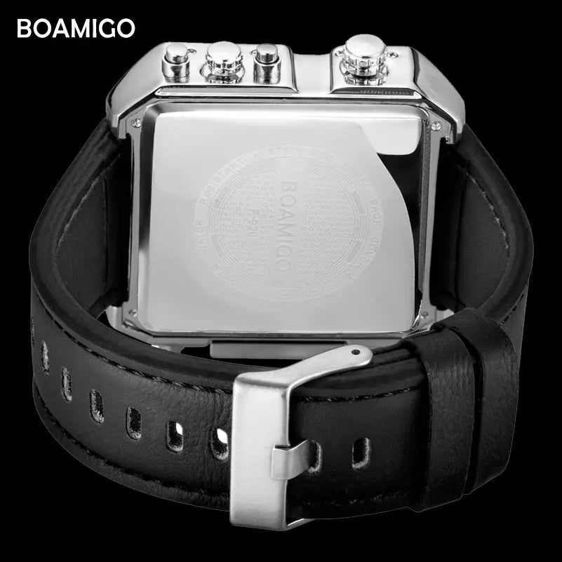 3 Time Zone Classy Watch with Leather Strap