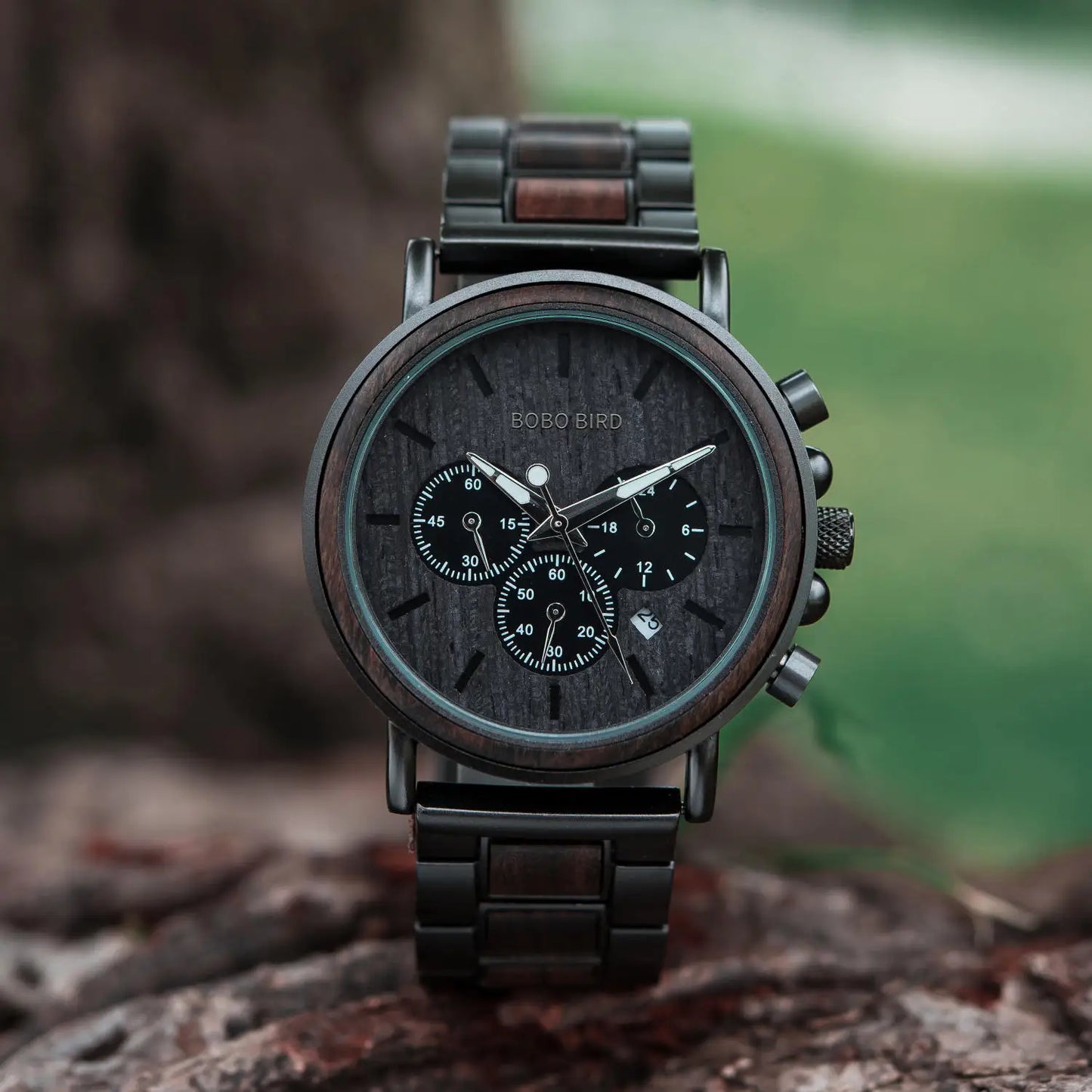 Luxury Wood Stainless Steel Wooden Watch
