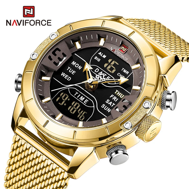 Classic Retro Watch with Stainless Steel Mesh
