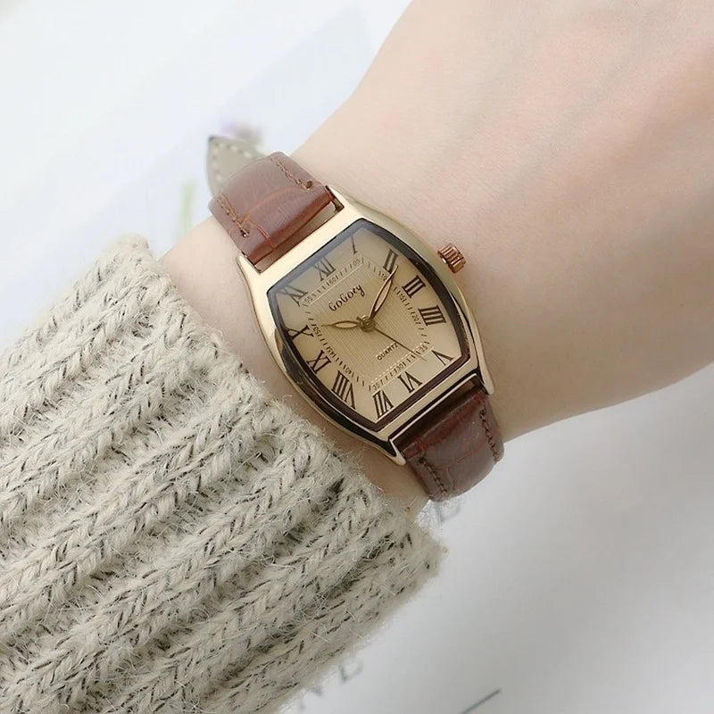 Vintage Leather Retro Brown Women Watch