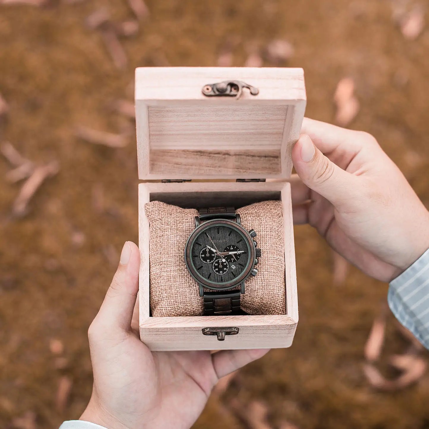 Luxury Wood Stainless Steel Wooden Watch