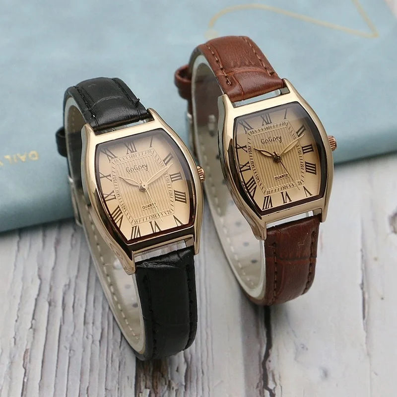 Vintage Leather Retro Brown Women Watch