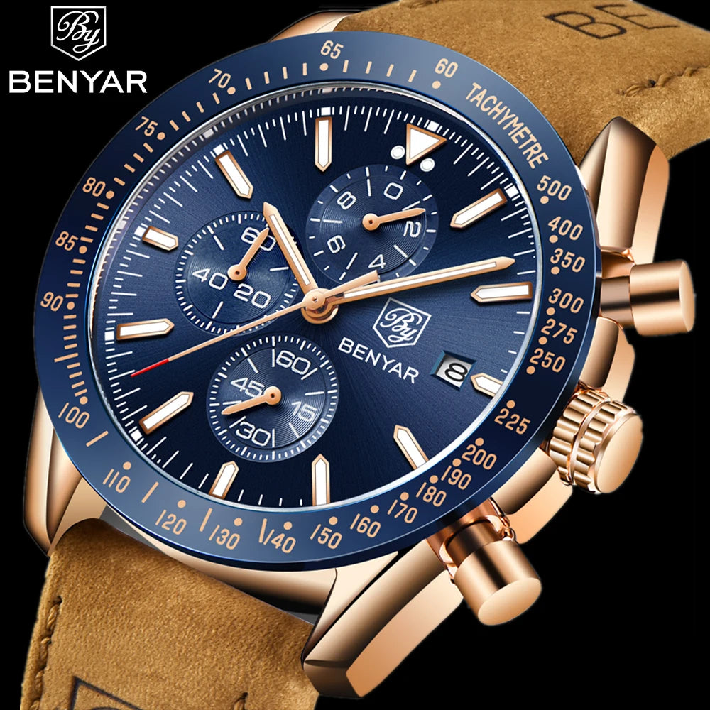 Luxury Chronograph Watch with Silicone Strap