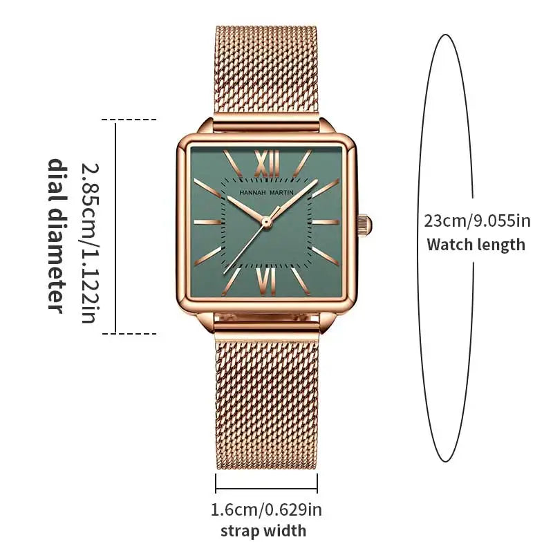 Green Dial Roman Square Watch