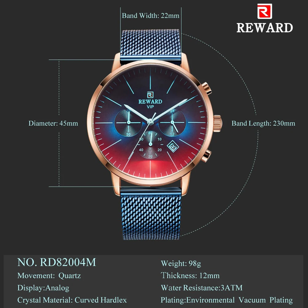 Fashion Color Chronograph Watch with Bright Glass