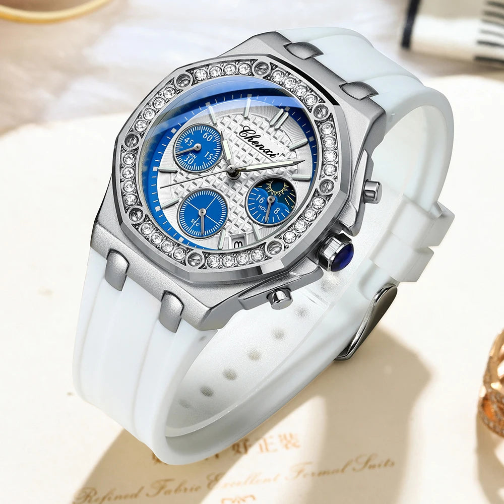 Polygonal Dial Design Women Watch
