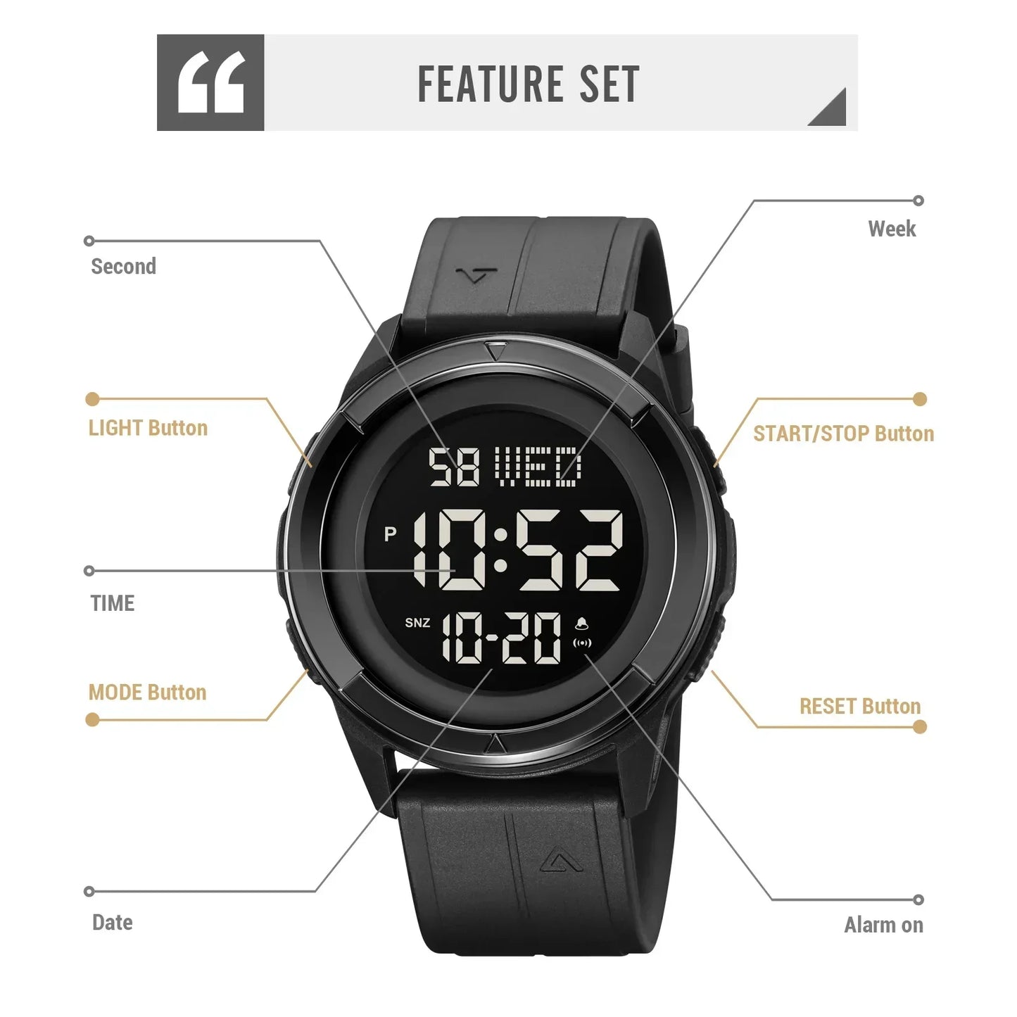 Waterproof Digital Chronograph Watch
