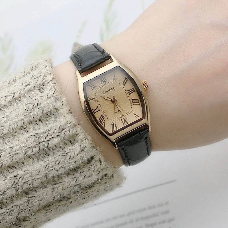 Vintage Leather Retro Brown Women Watch