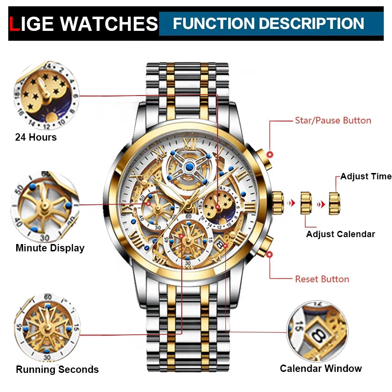 Classy Waterproof Sport Chronograph Watch