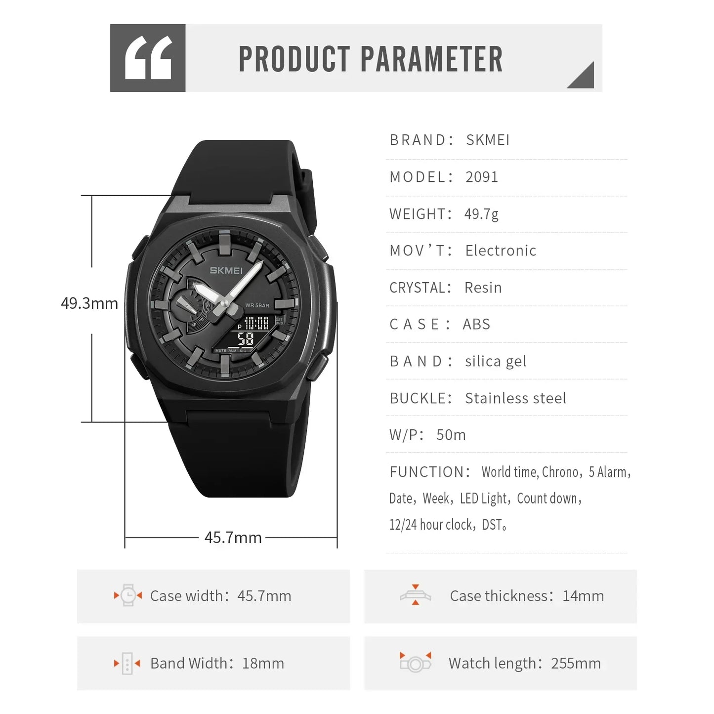Chrono Waterproof Digital Watch