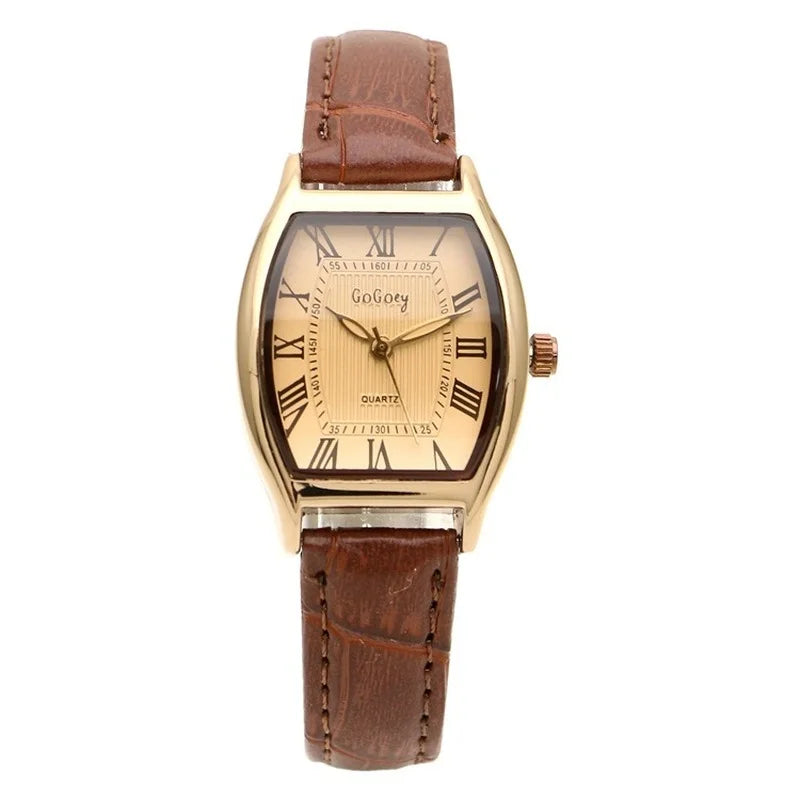 Vintage Leather Retro Brown Women Watch