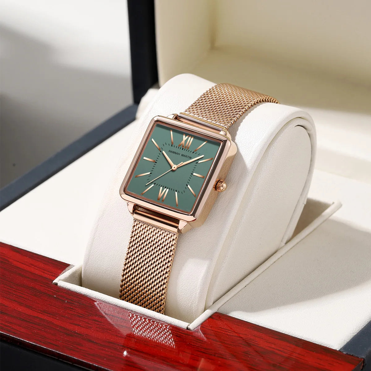 Green Dial Roman Square Watch
