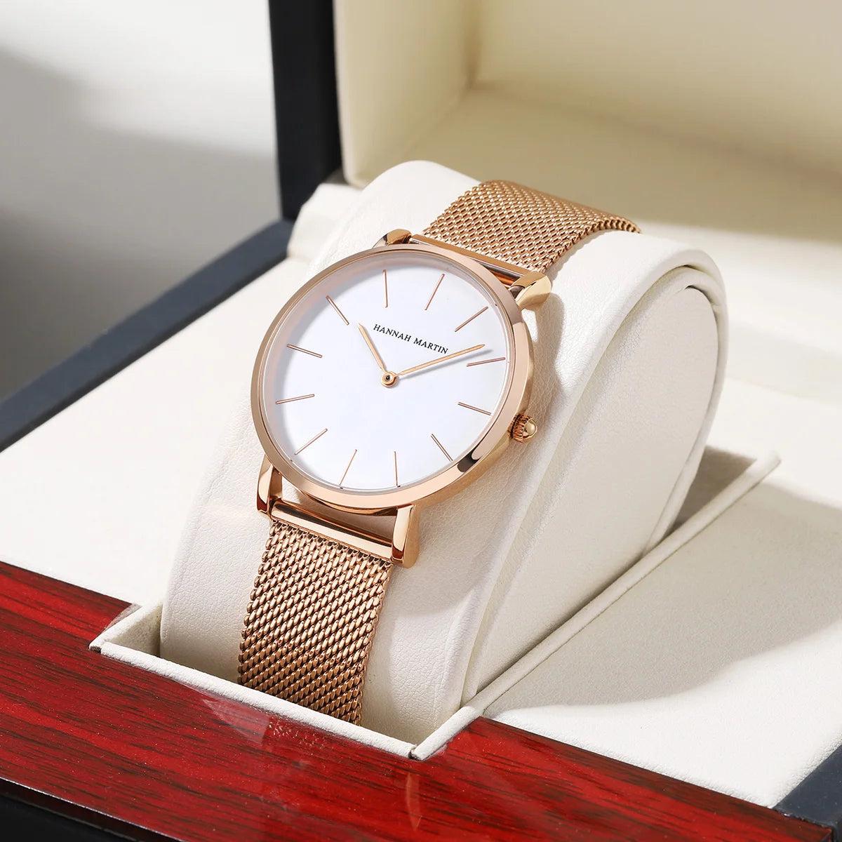 Stainless Steel Mesh Rose Gold Watch